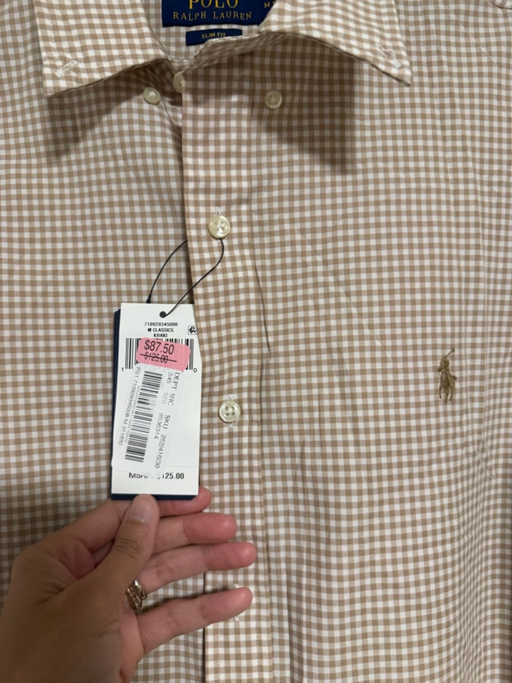 Polo by Ralph Lauren Brown & White Checked Button-Down Shirt - Picture 6 of 10